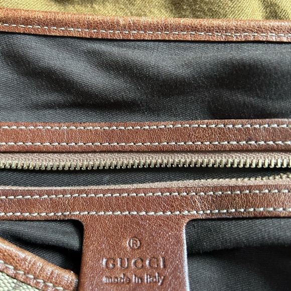 Tan canvas Gucci design, medium leather stripes and accents - Picture 4 of 9